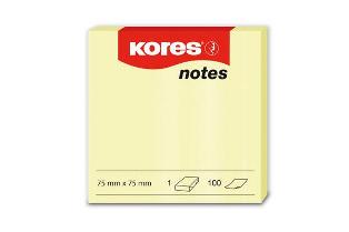 Kores Haftnotizen, Notes, gelb, 100 Blatt, 75mm x 75mm