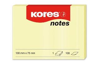 Kores Haftnotizen, Notes, gelb, 100 Blatt, 100mm x 75mm