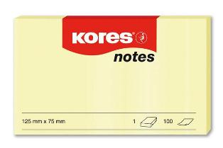 Kores Haftnotizen, Notes, gelb, 100 Blatt, 125mm x 75 mm