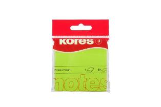 Kores Haftnotizen, Notes, neon grn, 80 Blatt, 75mm x  75mm