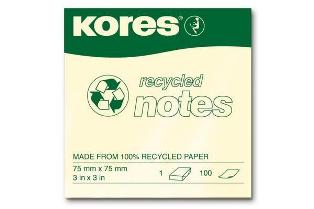 Kores Haftnotizen, Notes, farblich assortiert, 4x 100 Blatt, 75mm x 75mm