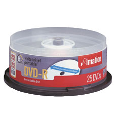 Imation Optical Disc, DVD-R, 16-fach, bedruckbar, weiss, 4.7GB, 30er Spindel