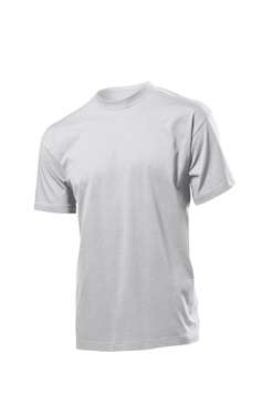 Stedman Tonertransfer - Tshirt, Standard, Baumwolle 155g, asch-weiss
